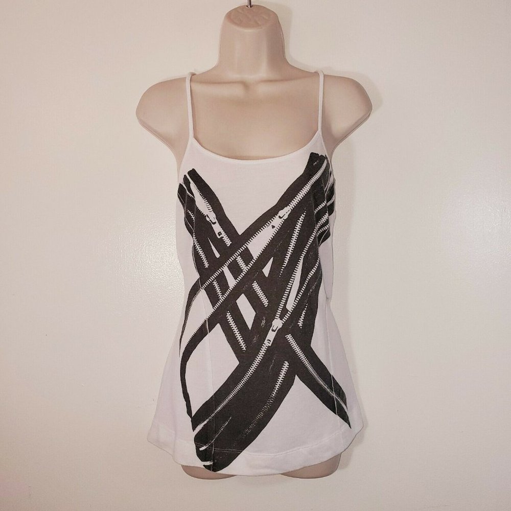 Young Machines Womans Large Tank Top White Graphic